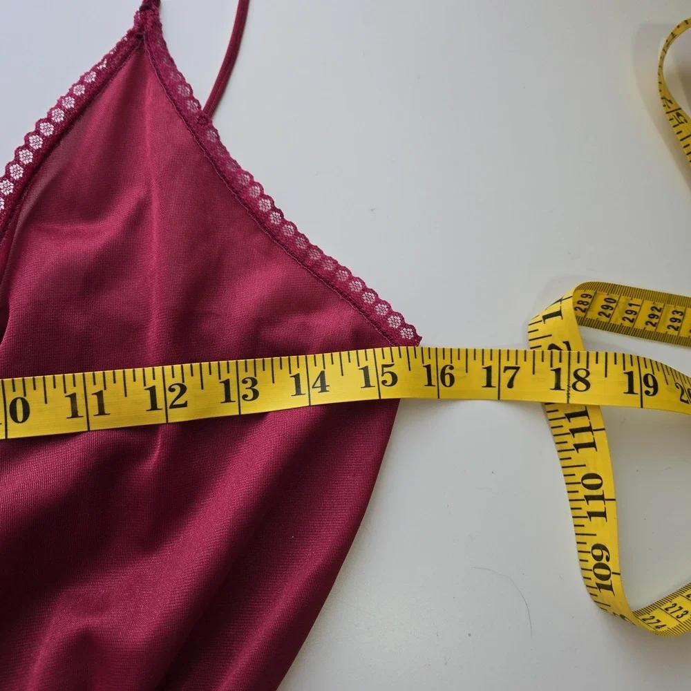 Moodsetter Vintage Red Teddy  One Piece Size M Lingerie Snap Crotch Made‎ In USA